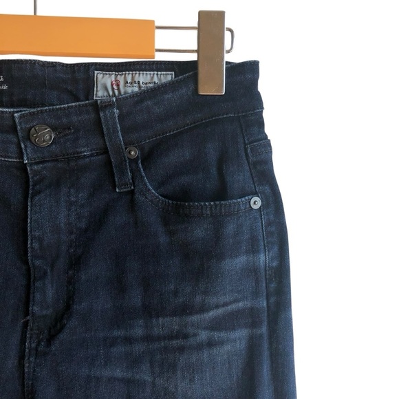 AG The Mila Ankle Sz 27 Super High Rise Skinny Frayed Crop Hem Dark Indigo Wash - Picture 15 of 16